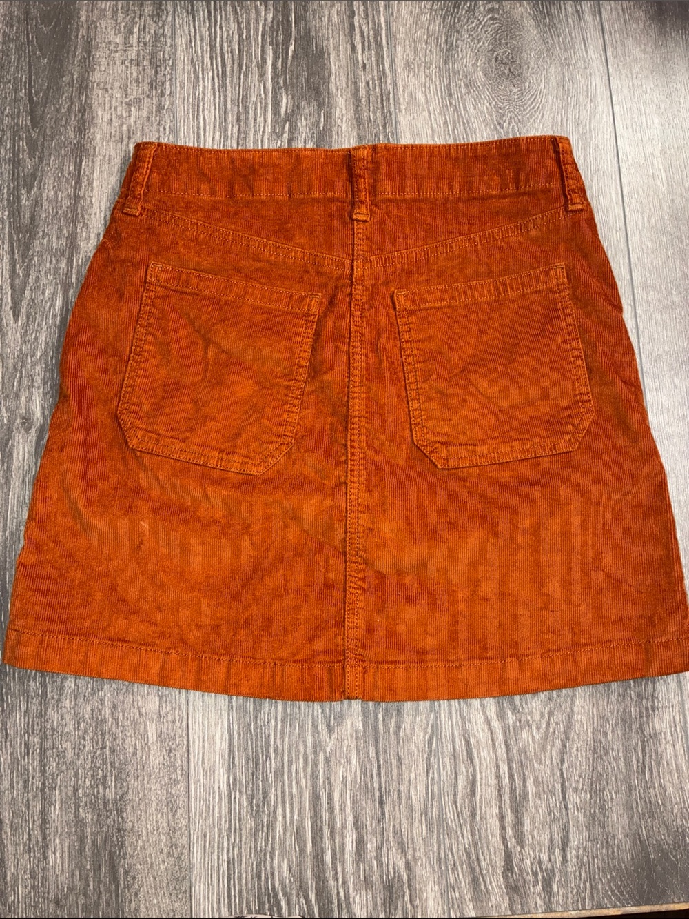 Old Navy Rust Orange Corduroy Mini Skirt Size 6 - Picture 6 of 8